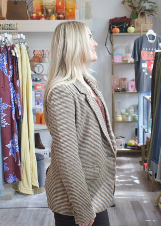 Evan Check Blazer - Dark Chocolate