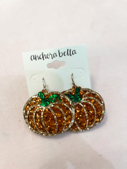 Glitter Pumpkin Earrings