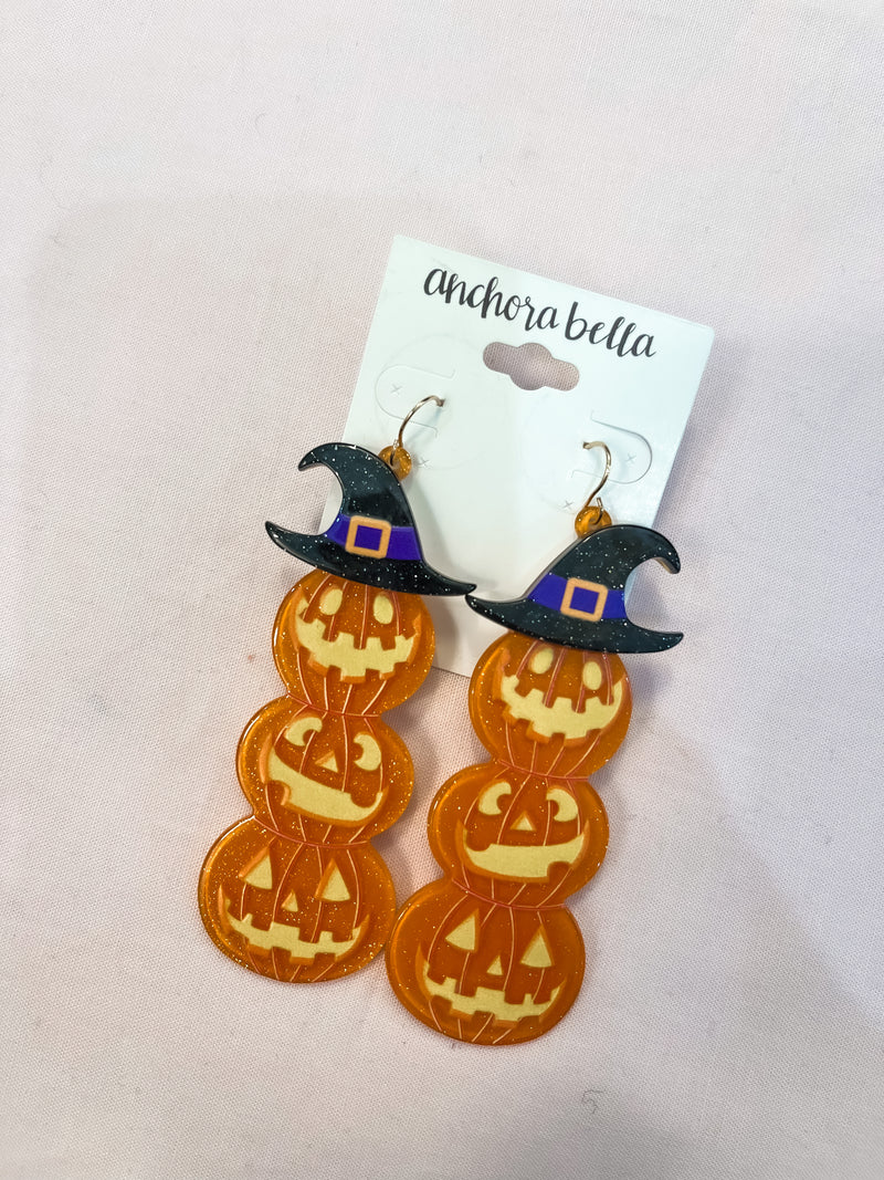3 Witch Hat Pumpkin Earrings
