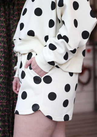 Polka Dot Shorts - White