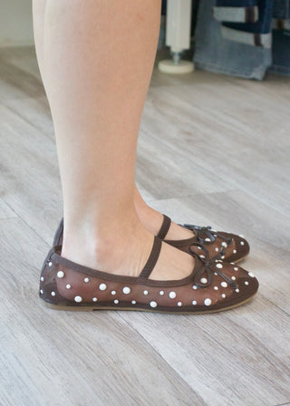 Carly Sheer Pearl Ballet Flat - Chocolate