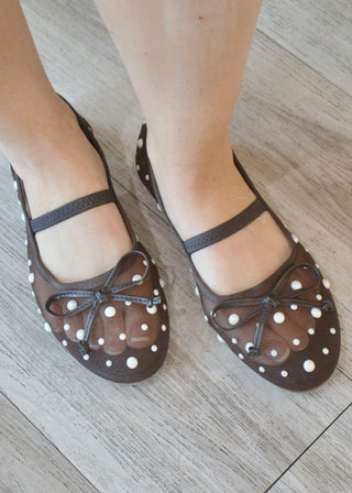 Carly Sheer Pearl Ballet Flat - Chocolate