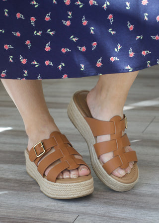 Judy Platform Sandal - Cognac