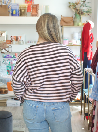 Striped Piper Pullover Sweater - Pink