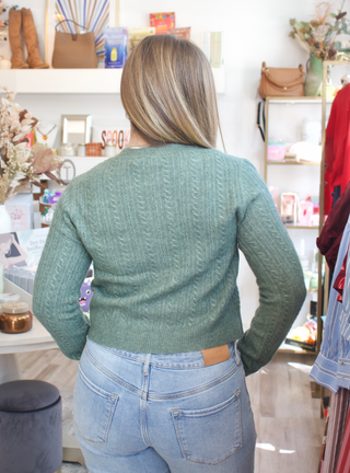 Medina Pointelle Cardigan - Monstera