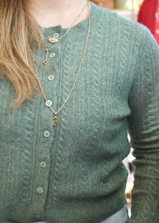 Medina Pointelle Cardigan - Monstera