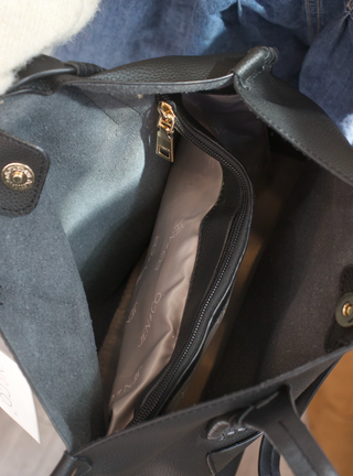 Micah Whipstitch Tote - Black