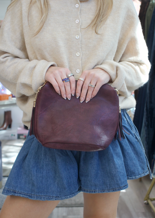 Dylan Tassel Crossbody - Deep Purple