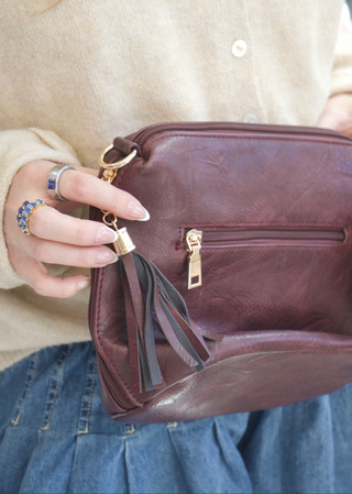Dylan Tassel Crossbody - Deep Purple