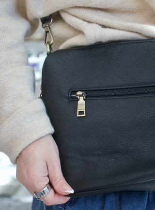 Dylan Tassel Crossbody - Black
