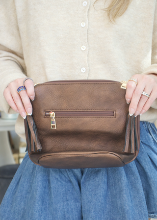 Dylan Tassel Crossbody - Cocoa Pearl