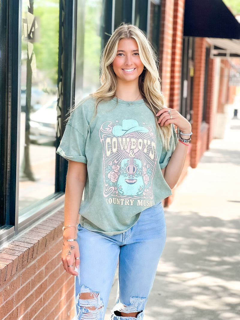 Cowboys & Country Music Tee - Green