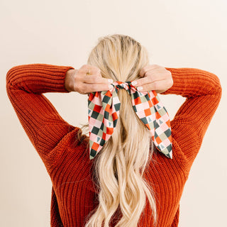 Hair Scarf - Holiday Checkers