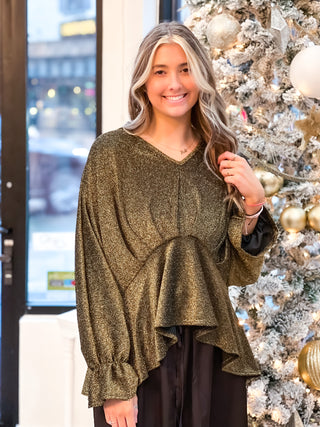 Holiday Shine Top - Gold